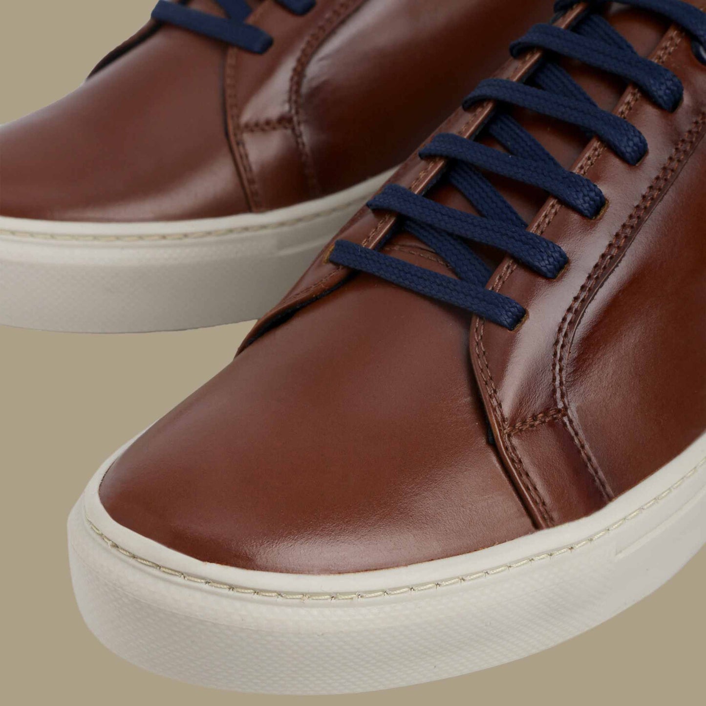 BROWN LEATHER TRAINERS